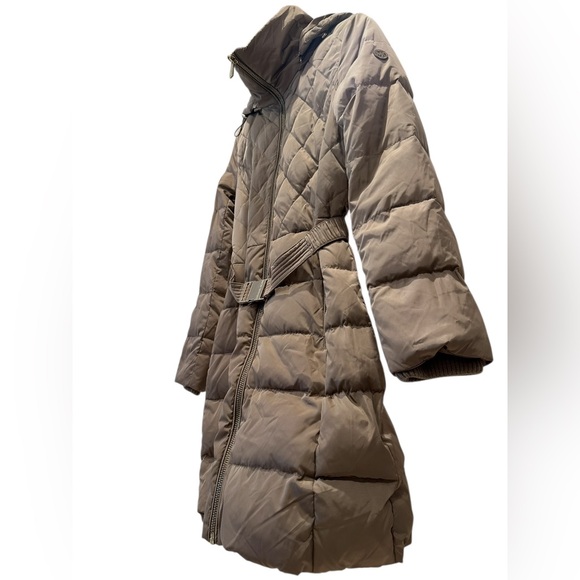 Women’s Long Quilted Belted Puffer Coat | Hooded Warm Winter Jacket | Size XS - Picture 5 of 16